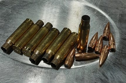 Maine Cartridge Company Combo 308 Win Mixed Reloading Brass and 147 Grain Full Metal Jacket M80 Steel Core Projectiles 100 Pieces Each