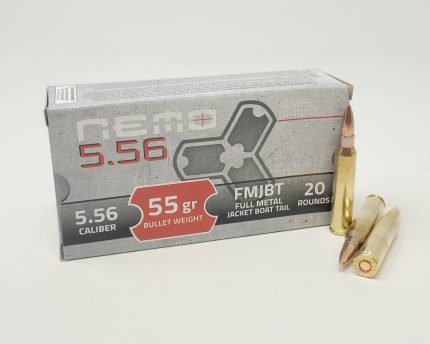 Nemo Arms 5.56x45mm NATO Ammunition Range Training NEM556 55 Full Metal Jacket Boat Tail CASE 1000 Rounds