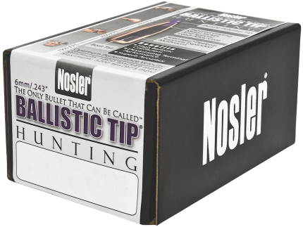 Nosler 6mm (.243Dia) Reloading Bullets 24095 95 Grain Hunting Ballistic Tip 50 Pieces