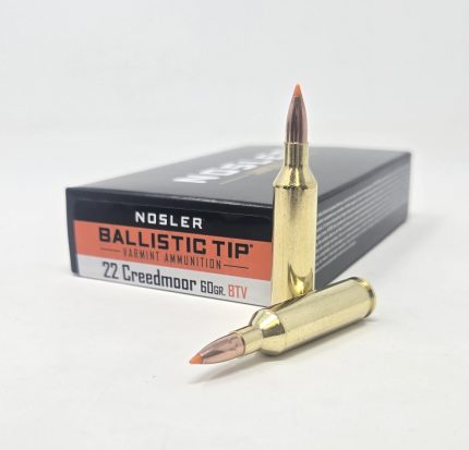 Nosler 22 Creedmoor Ammunition Varmint NOS42052 60 Grain Ballistic Tip 20 Rounds