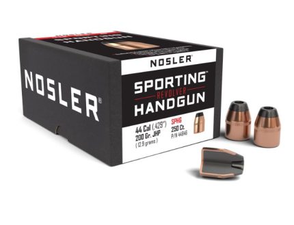 Nosler 44 Cal (.429 Dia) Reloading Bullets Sporting Handgun NOS44846 200 Grain Jacketed Hollow Point 250 Pieces