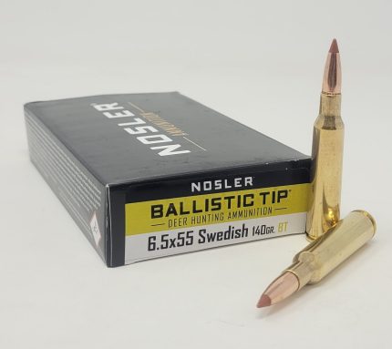 Nosler 6.5x55mm Swedish Ammunition NOS61053 140 Grain Ballistic Tip 20 Rounds