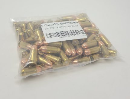 Oakisland 45 Auto Ammunition *REMAN* OIA45230FMJR 230 Grain Full Metal Jacket 100 Rounds