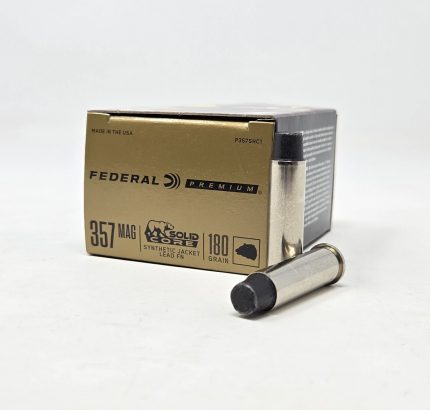 Federal Premium 357 Mag Ammunition Solid Core P357SHC1 180 Grain Synthetic Jacket Flat Nose 20 Rounds