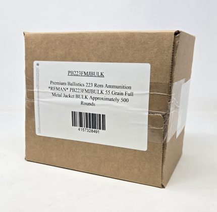 Premium Ballistics 223 Rem Ammunition *REMAN* PB223FMJBULK 55 Grain Full Metal Jacket BULK 500 Rounds