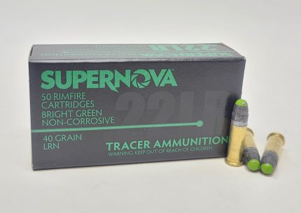 Supernova 22 LR Ammunition PMSN22LRG 40 Grain Green Tracer Round Nose 50 Rounds