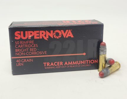 Supernova 22 LR Ammunition PMSN22LRR 40 Grain Red Tracer Round Nose 50 Rounds