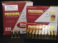 Precision One 44 Magnum Ammunition 200 Grain Full Metal Jacket CASE 1000 rounds