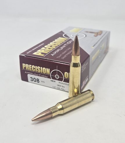Precision One 308 Win Ammunition PONE1787 147 Grain Full Metal Jacket 20 Rounds