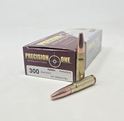 Precision One 300 AAC Blackout Ammunition *REMAN* PONE202 147 Grain Full Metal Jacket 20 Rounds