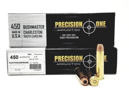 Precision One 450 Bushmaster Ammunition 240 Grain XTP Hollow Point CASE 200 Rounds