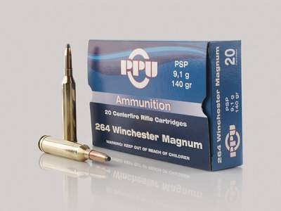 Prvi PPU 264 Win Mag Ammunition PP264 140 Grain Pointed Soft Point 20 Rounds