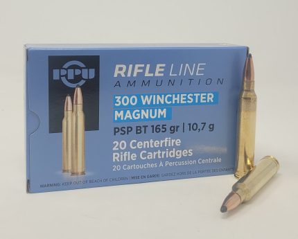 Prvi PPU 300 Winchester Magnum Ammunition PP3002 165 Grain Pointed Soft Point Boat Tail CASE 200 rounds