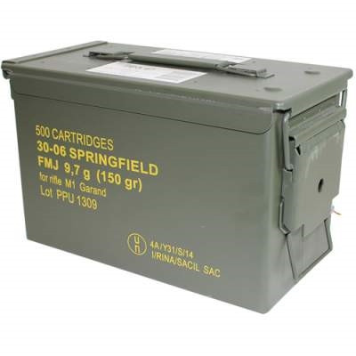 Prvi PPU 30-06 Ammunition PP347 150 Grain Full Metal Jacket Ammo Can 500 Rounds