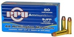 Prvi PPU 44 Rem Mag Ammunition PPR42Case of 300 Grain Semi-Jacketed Flat Point Case of 500 Rounds