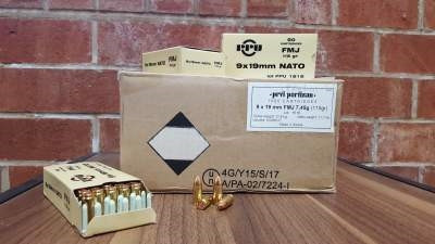 Prvi PPU 9mm NATO ammunition PPR923 115 Grain Full Metal Jacket Case of 1000 Rounds