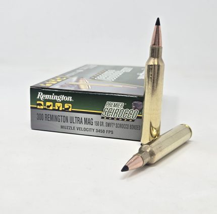 Remington 300 RUM Ammunition Premier Scirocco Bonded PR300UM5 150 Grain Ballistic Tip 20 Rounds