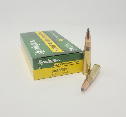 Remington 308 Win Ammunition High Performance Rifle R308W4 180 Grain Pointed Soft Point Boat Tail 20 Rounds