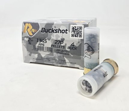Rio 12 Gauge Ammunition RB122725CASE 2-3/4" #4 Buckshot 27 Pellet 1345fps CASE 250 Rounds