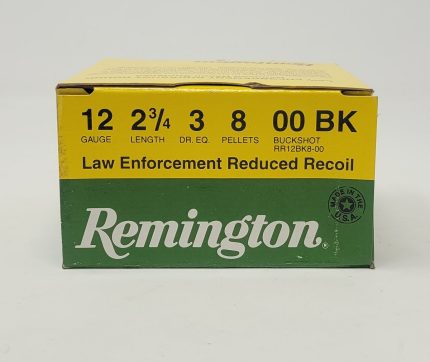 Remington 12 Gauge Ammunition Reduced Recoil RR12BK800 2-3/4" 00 Buckshot 8 Pellet 1200fps 25 Rounds