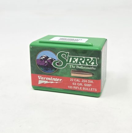Sierra 22 Cal (.224 Dia) Reloading Bullets Varminter SRAA1370 63 Grain Soft Point 100 Pieces