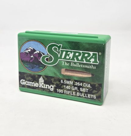 Sierra 6.5mm (.264 Dia) Reloading Bullets Gameking SRAA1730 140 Grain Spitzer Boat Tail 100 Pieces