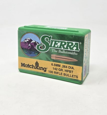 Sierra 6.5mm (.264 Dia) Reloading Bullets Matchking SRAA1742 142 Grain Hollow Point Boat Tail 100 Pieces