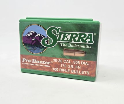 Sierra 30 Cal/30-30 Win Reloading Bullets Pro Hunter SRAA2010 170 Grain Flat Nose Jacketed Soft Point 100 Pieces