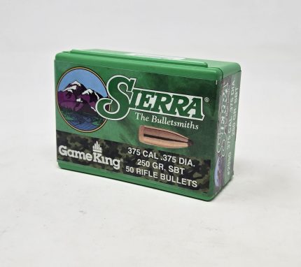 Sierra 375 Cal (.375 Dia) Reloading Bullets Gameking SRAA2950 250 Grain Boat Tail Spitzer Soft Point 50 Pieces
