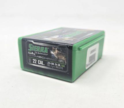 Sierra 22 Cal (.224 Dia) Reloading Bullets Tipped Gameking  SRAA4062 64 Grain Ballistic Tip 100 Pieces