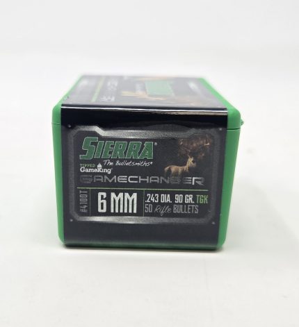 Sierra 6mm (.243 Dia) Reloading Bullets Tipped Gameking SRAA4100T 90 Grain Boat Tail Ballistic Tip 50 Pieces
