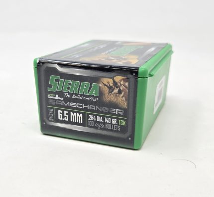 Sierra 6.5mm (.264 Dia) Reloading Bullets Tipped Gameking SRAA4340 140 Grain Boat Tail Ballistic Tip 100 Pieces