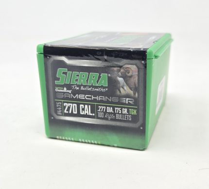Sierra 270 Cal (.277 Dia) Reloading Bullets Tipped Gameking SRAA4475 175 Grain Boat Tail Ballistic Tip 100 Pieces