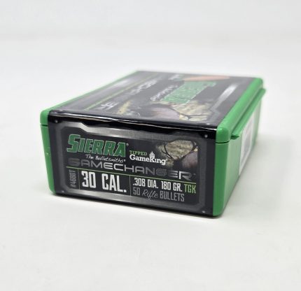 Sierra 30 Cal (.308 Dia) Reloading Bullets Tipped Gameking SRAA4680T 180 Grain Boat Tail Ballistic Tip 50 Pieces