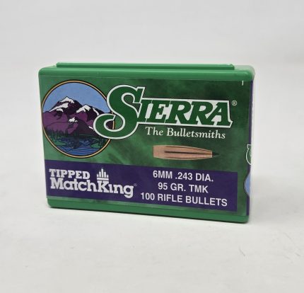 Sierra 6mm (.243 Dia) Reloading Bullets Tipped Matchking SRAA7295 95 Grain Ballistic Tip 100 Pieces