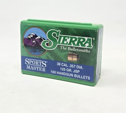 Sierra 38 Cal (.357 Dia) Reloading Bullets Sports Master SRAA8310 125 Grain Jacketed Soft Point 100 Pieces
