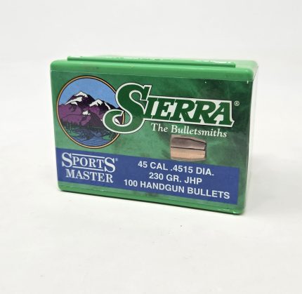 Sierra 45 Cal (.451 Dia) Reloading Bullets Sports Master SRAA8805 230 Grain Jacketed Hollow Point 100 Pieces