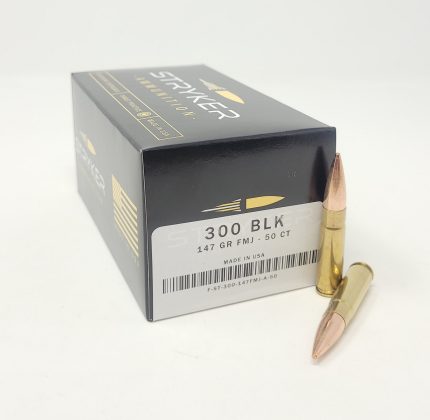 Stryker 300 Blackout Ammunition ST300BLK147FMJ 147 Grain Full Metal Jacket 50 Rounds