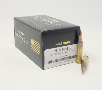 Stryker 5.56x45mm NATO Ammunition ST556M85562FMJ 62 Grain M855 Steel Core Full Metal Jacket CASE 400 Rounds