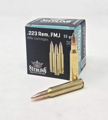 Sterling 223 Rem Ammunition STRLG223REM 55 Grain Full Metal Jacket 30 Rounds