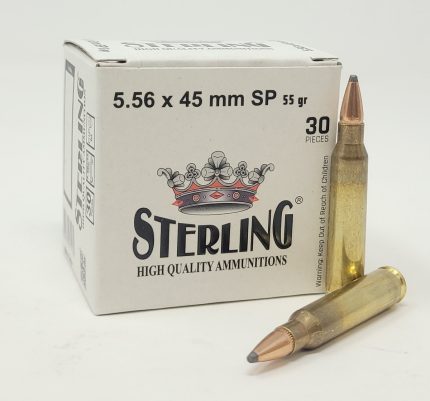 Sterling 5.56x45mm NATO Ammunition STRLG55655SP 55 Grain Soft Point PACK 300 Rounds