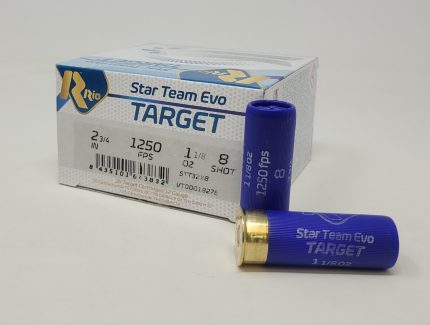 Rio 12 Gauge Ammunition Star Team Evo Target STT32X8CASE 2-3/4" #8 Shot 1-1/8oz 1250fps CASE 250 Rounds