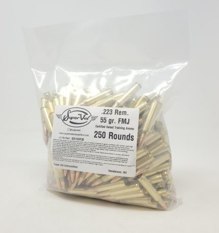 Super Vel 223 Rem *REMAN* Ammunition Certified Select SVEL223FMJ250 55 Grain Full Metal Jacket 250 Rounds