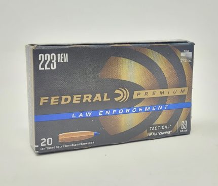 Federal 223 Remington Ammunition Tactical Law Enforcement T223TTMK2 69 Grain Tip Matchking 20 Rounds