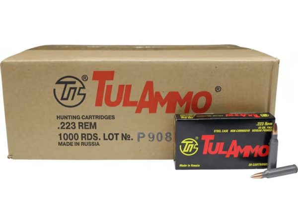 Tula 223 Remington Ammunition 55 Grain Full Metal Jacket CASE 1000 rounds