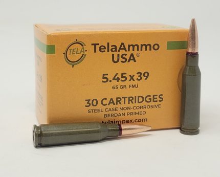 TelaAmmo 5.45x39mm Ammunition Steel Case TELA54539 65 Grain Full Metal Jacket CASE 1500 Rounds