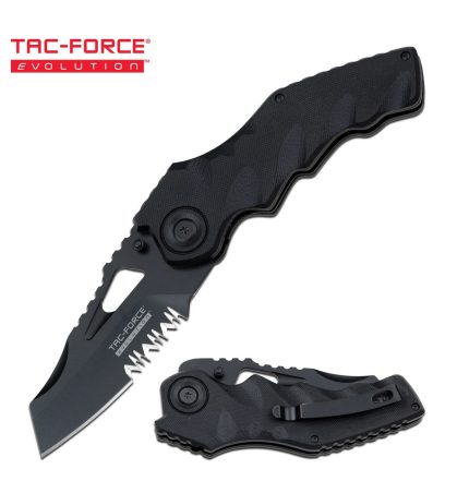 Tac-Force Evolution Wharncliffe Fine/Serrated Edge Blade Spring Assisted Knife TFEA022SBK