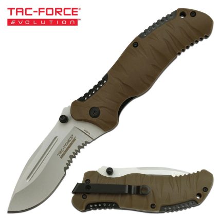 Tac-Force Evolution Brown Folding Knife TFEFDR001TN