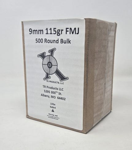 Ten Ring 9mm Ammunition TR39115500 115 Grain Full Metal Jacket Bulk 500 Rounds