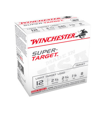 Winchester 12 Gauge Ammunition Target TRGT128BOX 2-3/4" #8 Shot 1-1/8oz 1145fps 25 Rounds